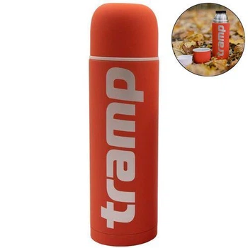 Термос питний Tramp Soft Touch. 1,2л. 31х9х9см. Помаранчевий. Термос для напоїв UTRC-110.