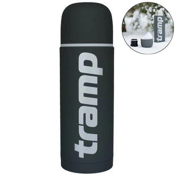 Термос питний Tramp Soft Touch. 1,0л. 27,5х9х9см. Сірий. Термос для напоїв UTRC-109.