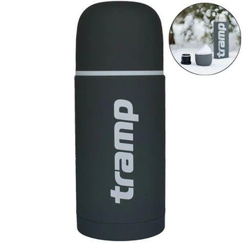 Термос питний Tramp Soft Touch. 0,75л. 25х9х9см. Сірий. Термос для напоїв UTRC-108.