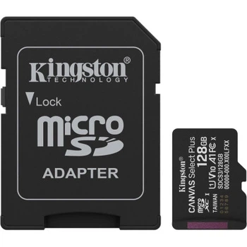 Карта памяти Kingston 128GB (з SD адаптером) Class 10 UHS-I U1 V10 A1
