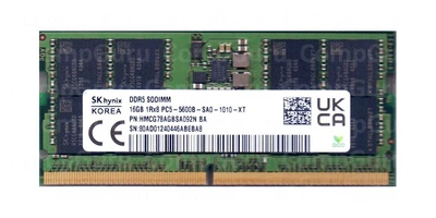 Оперативна пам'ять для ноутбука Hynix DDR5 16GB 5600MHz SO-DIMM 1Rx8 PC5-5600B (HMCG78AGBSA092N)