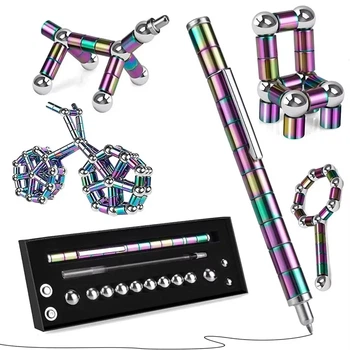 Набор магнитная ручка конструктор Polar Pen + стилус (2 наконечника), ручка конструктор, подарок, градиент