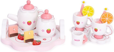 Drewniany zestaw do zabawy EcoToys do herbaty 14 elementów HM260872 (5905817007233)