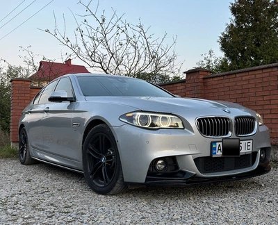 Губа под передний бампер M-Performance для BMW 5 F10/F11/F07 2010-2016, черный глянец V2