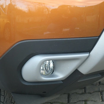 Накладки на противотуманные фары (ABS, серые) для Dacia Duster 2018-2024 годов.
