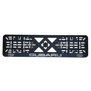 Рамка номерного знака хром напис Subaru пластик чорна 1 шт.