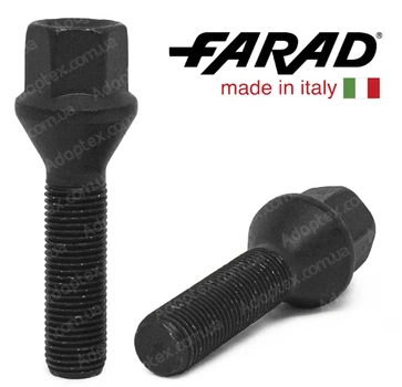 Болты колесные M12x1,5x40; Конус, Черный мат, ключ 17, Farad bk569 - шт.