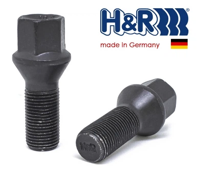 Болты колесные M14x1,25x28; Конус, Черный мат, ключ 17, H&R bk306 - шт. (BMW, Mini)