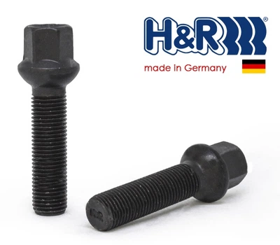 Болты колесные M14x1,5x50; Сфера, Черный мат, ключ 17, H&R bk262 - шт.
