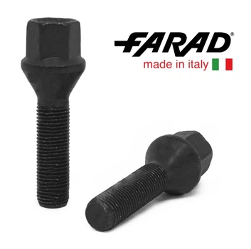 Болты колесные M12x1,25x40; Конус, Черный мат, ключ 17, Farad bk245 - шт.