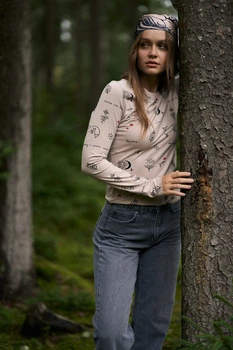 Лонгслів жіночий з принтом Лісова казка Wear me XS Бежевий (світлий) (18_25_012_12899)