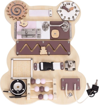 Drewniana tablica manipulacyjna EcoToys Miś HM328237 (5905817007301)