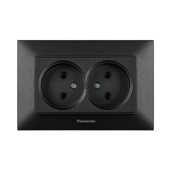 Розетка двойная Panasonic Arkedia Slim черная wntc02042bl
