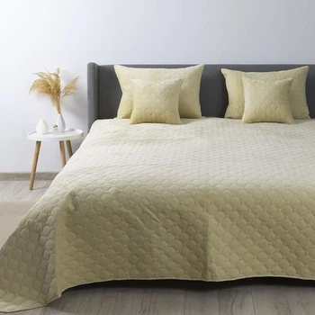 Плед-покривало ТЕП VELOUR Бежевий 240х260 євромаксі King Size, м’який велюровий плед