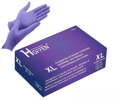Перчатки нитриловые XL Hoffen 3.5г нестерильные текстурированные 50пар/уп HFN-17302XL