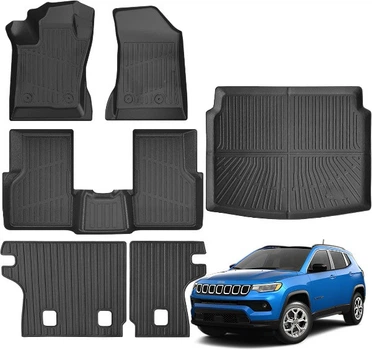 Комплект ковриков (2 ряда + спинка +банажник) TPE в салон Jeep Compass 2017-2024