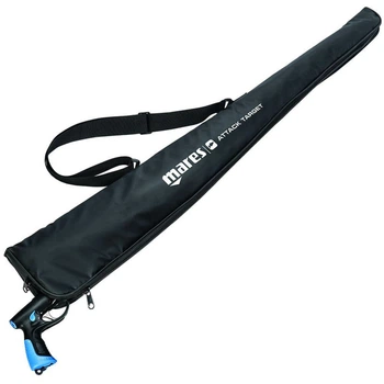 Сумка для підводної рушниці з довгою блискавкою, ручка та ремені, чорна