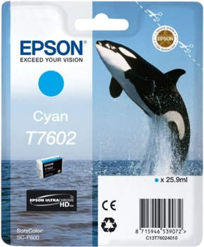 Картридж Epson T7602 Cyan 25.9 мл (C13T76024010)