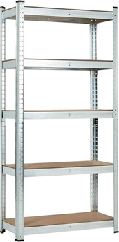 Regał metalowy ModernHome by Multistore G12045 205 x 120 x 45 cm Srebrny (5905817006694)