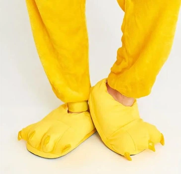 Капці з кігтями кігурумі Kigurumi жіночі домашні тапочки лапи жовті плюшеві текстильні 34-38 (3043)