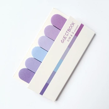 Упаковка милых отрывных стикеров заметок Guest Book Pastel colors фиолетовые полоски