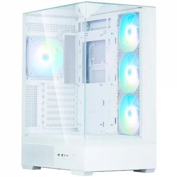 Корпус Zalman p40 Prism Plus, White, Mid Tower, без бп, для atx / Micro atx / Mini itx, 1xType-C / 2xUSB 3.0, макс. cpu - 165 мм / vga - 420 мм, 4x120 мм argb, боковая, верхняя и передняя панели из закаленного стекла