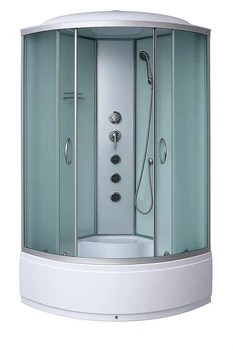 Душевой бокс KO&PO 470 FJ 90x90х215 см BIG на глубоком поддоне с гидромассажем матовое стекло раздвижные двери (C14507+1)