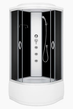 Душевой бокс с гидромассажем KO&PO 470 GJ 90x90x215см BIG глубокий поддон тонированное стекло раздвижные двери (C14508+1)