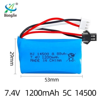 Аккумулятор 14500 Li-Ion 7.4V 1200 mAh Hongli, литий-ионная батарея для детских игрушек, радиоуправляемых моделей и электроники