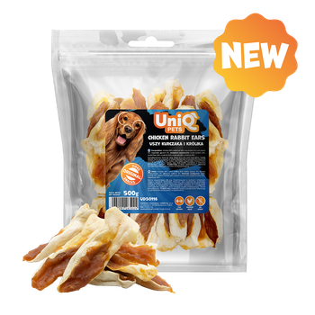 Лакомство для собак UniQ PETS Кроличьи уши с курицей 500 г