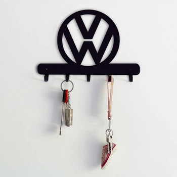 Вешалка для одежды и аксессуаров Лого авто Volkswagen, 5 крючков, ширина основания для крючков 25см