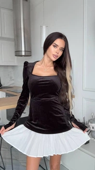 Бархатное платье с жемчугом 1004ек Simply Sexy черный XS