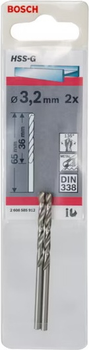 Набір свердел по металу Bosch 3.2 x 65 мм 2 szt 2608585912 (3165140521475)