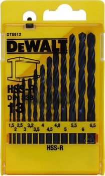 Набір свердел по металу Dewalt HSS-R 13 szt DT5912-QZ (5011402383207)