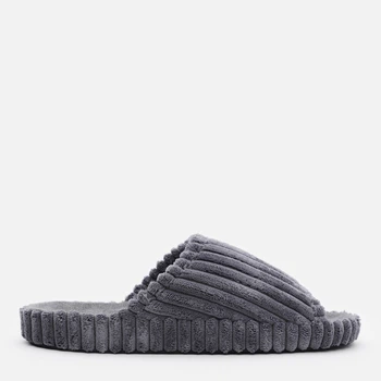 Жіночі домашні капці утеплені хутряні з відкритим носком FX shoes Лотос 7606 38 24.5 см Сірі (2820000022745)