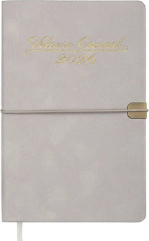Еженедельник датированный 2026 Buromax Velour А5 из искусственной кожи 136 страниц светло-серый (BM.2710-20)