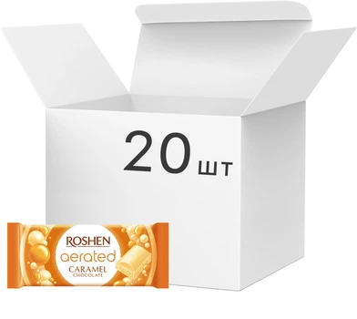 Упаковка шоколада Roshen Карамельный пористый 80 г х 20 шт (4823077626258)