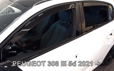 Дефлекторы окон ветровики Peugeot 308 3 HB 5D 21- вставные 4шт Heko Пежо 308 АМ0054672