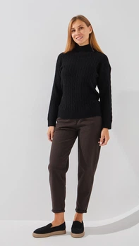 Брюки MOM однотонные женские On me 2221 S Темно-коричневый shop (2000990894243)