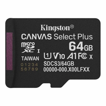 Карта памяти Kingston Canvas Select Plus microSDXC 64GB UHS I Class 10 V10 (SDCS3/64GBSP)