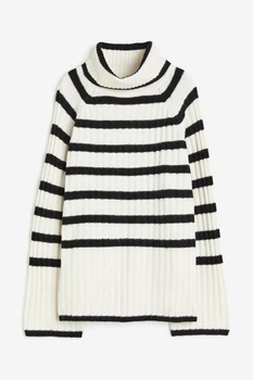 Жіночий светр H&M 206426-2 S(165/88) біло-чорний (2064260003)