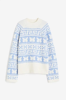 Жіночий джемпер H&M 205823-2 M(170/96) молочно-блакитний (2058230004)