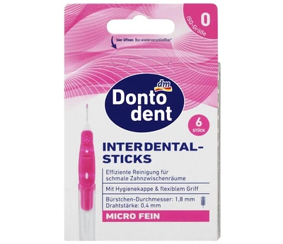 Межзубные щетки розовые 0,4 мм ISO 0 Dontodent 6 шт (3707114)