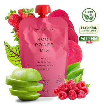 Фруктово-овощное Nutrino Lab Root Power Mix Яблоко, малина, клубника и свекла, 200 г