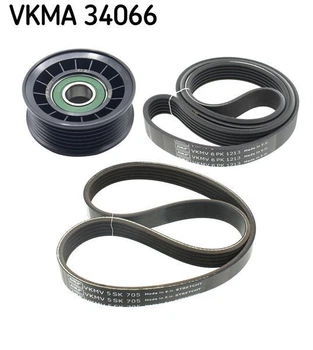 Комплект ременя генератора поліклиновий ремінь+ролики SKF VKMA 34066