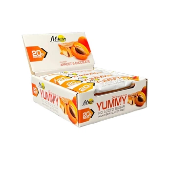 Батончик FitWin YUMMY Bar 36% no added sugar, 12*55 грам - Шоколад-абрикос