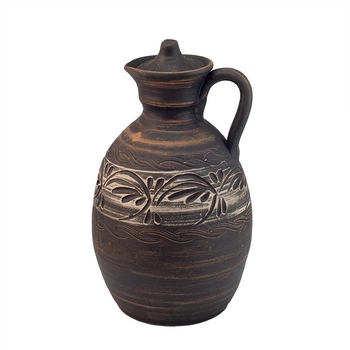 Бутылка глиняная для алкоголя 2л (ангоб) KR5148-3