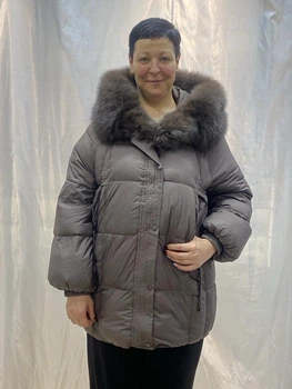 Женский зимний пуховик Vivilona (Max Mara) 5674 Шоколад, 3XL