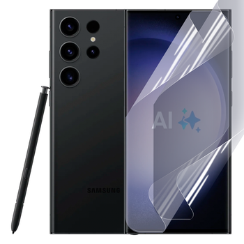 Антишпион приватная плёнка гидрогелевая для смартфона Samsung Galaxy S23 Ultra (SM-S918B) противоударная прозрачная
