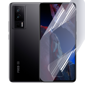 Антишпион приватная плёнка гидрогелевая для смартфона Xiaomi POCO F5 Pro 5G противоударная прозрачная
